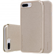 Кожаный чехол (книжка) Nillkin Sparkle Series для Apple iPhone 7 plus (5.5") Золотой