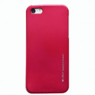 TPU чехол Mercury iJelly Metal series для Apple iPhone 5/5S/SE Малиновый