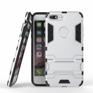 Ударопрочный чехол-подставка Transformer для Apple iPhone 7 plus (5.5") с мощной защитой корпуса Серебряный / Satin Silver