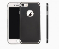 Ультратонкий TPU чехол c металлическими вставками YED для Apple iPhone 7 plus (5.5") Черный