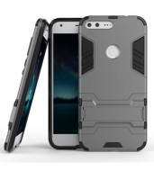 Ударопрочный чехол-подставка Transformer для Google Pixel XL с мощной защитой корпуса Металл / Gun Metal