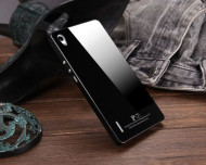 Металлический бампер Luphie с акриловой вставкой для Huawei Ascend P7 Черный / Черный