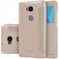 Кожаный чехол (книжка) Nillkin Sparkle Series для Huawei Honor 5X / GR5 Золотой