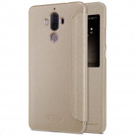 Кожаный чехол (книжка) Nillkin Sparkle Series для Huawei Mate 9 Золотой