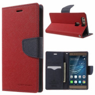 Чехол (книжка) Mercury Fancy Diary series для Huawei P9 Красный / Синий