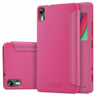 Кожаный чехол (книжка) Nillkin Sparkle Series для Lenovo Vibe Shot Z90 Розовый
