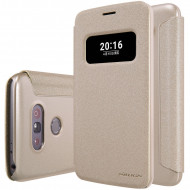 Кожаный чехол (книжка) Nillkin Sparkle Series для LG H860 G5 / H845 G5se Золотой