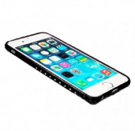 Алюминиевый бампер со стразами (защелка) для Apple iPhone 6/6s (4.7") Черный