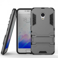 Ударопрочный чехол-подставка Transformer для Meizu M3 / M3 mini / M3s с мощной защитой корпуса Металл / Gun Metal