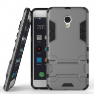 Ударопрочный чехол-подставка Transformer для Meizu M3e с мощной защитой корпуса Металл / Gun Metal