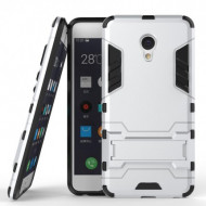 Ударопрочный чехол-подставка Transformer для Meizu M3e с мощной защитой корпуса Серебряный / Satin Silver