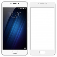 Защитное стекло 3D CP+ на весь экран (цветное) для Meizu M5 Белый