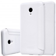 Кожаный чехол (книжка) Nillkin Sparkle Series для Meizu M5 Белый