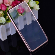 Прозрачный силиконовый чехол для Meizu M5 Note с глянцевой окантовкой Розовый