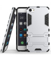 Ударопрочный чехол-подставка Transformer для Meizu U20 с мощной защитой корпуса Серебряный / Satin Silver