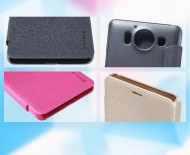 Кожаный чехол (книжка) Nillkin Sparkle Series для Microsoft Lumia 950 Черный