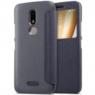 Кожаный чехол (книжка) Nillkin Sparkle Series для Motorola Moto M (XT1663) Черный