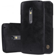 Кожаный чехол (книжка) Nillkin Qin Series для Motorola Moto X Play (XT1562) Черный