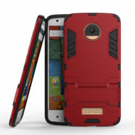 Ударопрочный чехол-подставка Transformer для Motorola Moto Z (XT1650) с мощной защитой корпуса Красный / Dante Red
