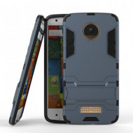 Ударопрочный чехол-подставка Transformer для Motorola Moto Z (XT1650) с мощной защитой корпуса Серый / Metal slate