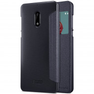 Кожаный чехол (книжка) Nillkin Sparkle Series для Nokia 6 Черный