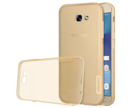 TPU чехол Nillkin Nature Series для Samsung A320 Galaxy A3 (2017) Золотой (прозрачный)