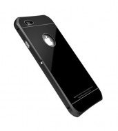 Металлический бампер с подставкой Luphie с акриловой вставкой для Apple iPhone 6/6s 4.7" Черный / Черный