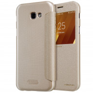 Кожаный чехол (книжка) Nillkin Sparkle Series для Samsung A320 Galaxy A3 (2017) Золотой