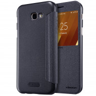 Кожаный чехол (книжка) Nillkin Sparkle Series для Samsung A320 Galaxy A3 (2017) Черный