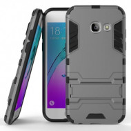 Ударопрочный чехол-подставка Transformer для Samsung A320 Galaxy A3 (2017) с мощной защитой корпуса Металл / Gun Metal