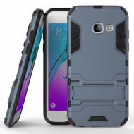 Ударопрочный чехол-подставка Transformer для Samsung A320 Galaxy A3 (2017) с мощной защитой корпуса Серый / Metal slate