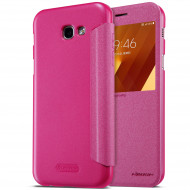 Кожаный чехол (книжка) Nillkin Sparkle Series для Samsung A520 Galaxy A5 (2017) Розовый