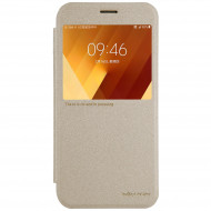 Кожаный чехол (книжка) Nillkin Sparkle Series для Samsung A720 Galaxy A7 (2017) Золотой