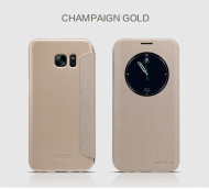 Кожаный чехол (книжка) Nillkin Sparkle Series для Samsung G935F Galaxy S7 Edge Золотой
