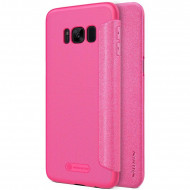 Кожаный чехол (книжка) Nillkin Sparkle Series для Samsung G950 Galaxy S8 Розовый