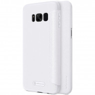 Кожаный чехол (книжка) Nillkin Sparkle Series для Samsung G955 Galaxy S8 Plus Белый