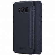 Кожаный чехол (книжка) Nillkin Sparkle Series для Samsung G955 Galaxy S8 Plus Черный