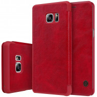 Кожаный чехол (книжка) Nillkin Qin Series для Samsung N930F Galaxy Note 7 Duos Красный