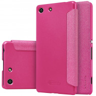 Кожаный чехол (книжка) Nillkin Sparkle Series для Sony Xperia M5 / Xperia M5 Dual Розовый