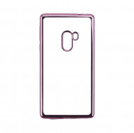 Прозрачный силиконовый чехол для Xiaomi Mi MIX с глянцевой окантовкой Розовый