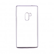 Прозрачный силиконовый чехол для Xiaomi Mi MIX с глянцевой окантовкой Серебряный
