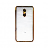Прозрачный силиконовый чехол для Xiaomi Redmi Pro с глянцевой окантовкой Золотой