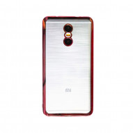 Прозрачный силиконовый чехол для Xiaomi Redmi Pro с глянцевой окантовкой Розовый