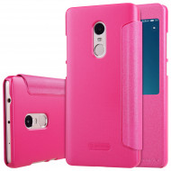 Кожаный чехол (книжка) Nillkin Sparkle Series для Xiaomi Redmi Note 4 Розовый