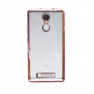 Прозрачный силиконовый чехол для Xiaomi Redmi Note 3 / Redmi Note 3 Pro с глянцевой окантовкой Розовый