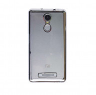 Прозрачный силиконовый чехол для Xiaomi Redmi Note 3 / Redmi Note 3 Pro с глянцевой окантовкой Серебряный