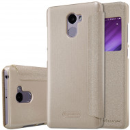 Кожаный чехол (книжка) Nillkin Sparkle Series для Xiaomi Redmi 4 Золотой