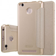 Кожаный чехол (книжка) Nillkin Sparkle Series для Xiaomi Redmi 3 Pro / Redmi 3s Золотой