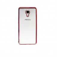 Прозрачный силиконовый чехол для Meizu M3 Note с глянцевой окантовкой Розовый