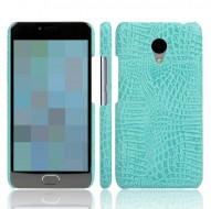 Кожаный чехол-накладка с имитацией кожи крокодила для Meizu M5 Бирюзовый
